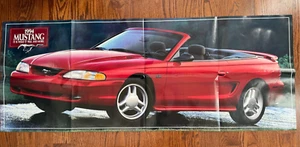 1994 NEW EDGE Ford Mustang Launch Poster Convertible GT Red Dealer Promo 52"x20" - Picture 1 of 8