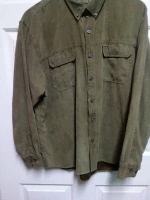NEW VTG Men's CLEARWATER XL Brown Suede Feel Button Down Shirt- SOFT Comfortable - Image 1 of 3