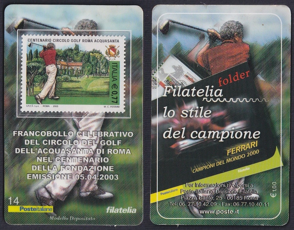 Philatelic Card 2003 Acquasanta Golf Club Rome - Image 1 of 1