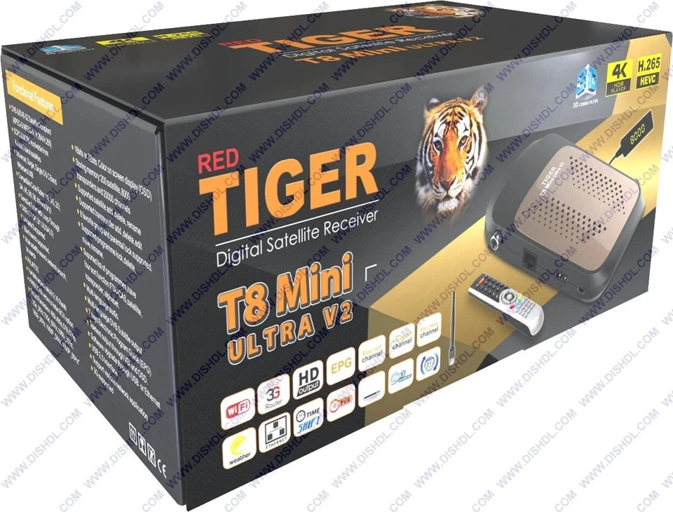 Digital Satellite Receiver RED Tiger T8 Mini Ultra V2-4K Great One - Image 1 of 1