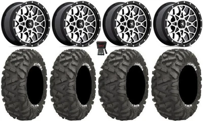 MSA Portal 14" Wheels Machined 26" BigHorn Tires Kawasaki Mule Pro FXT KRX / - Image 1 of 4