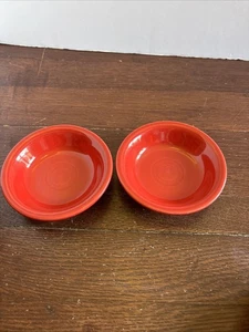Homer Laughlin Fiesta Ware 6 Ounce Fruit Bowl - Scarlet Red- Preowned Set Of 2 - Picture 1 of 6