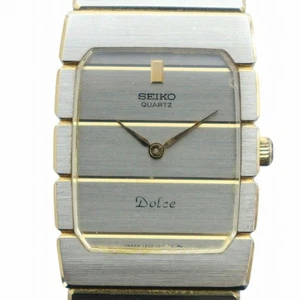 Seiko Dolce Watch Quartz Logo Square Silver Color 1220-5140 549902 - Picture 1 of 6