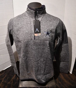 Men's Antigua Gray Dallas Cowboys Fortune Quarter-Zip Pullover Jacket Large NWT - Picture 1 of 11