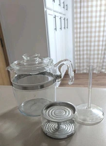 Vintage Pyrex Flameware Glass Percolator 6 Cup Coffee Pot 7756 Complete No Chips - Picture 1 of 7