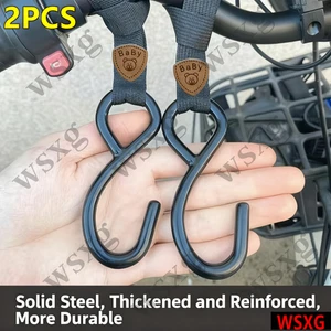 2PCS New Universal Stainless Steel Hook (EV/Moto/Bike) - Helmets/Food Delivery - Picture 1 of 10