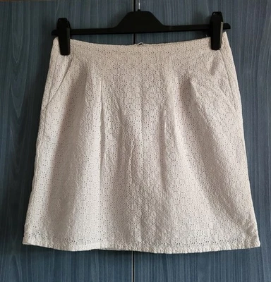 White Broderie Anglaise Skirt Size 8 Espirit Lined - Image 1 of 4