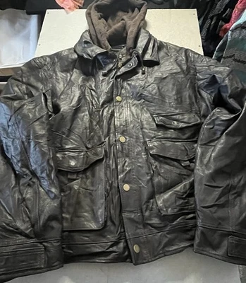 Vintage St. John's Bay X-Large brown leather jacket With Insert - Image 1 of 4