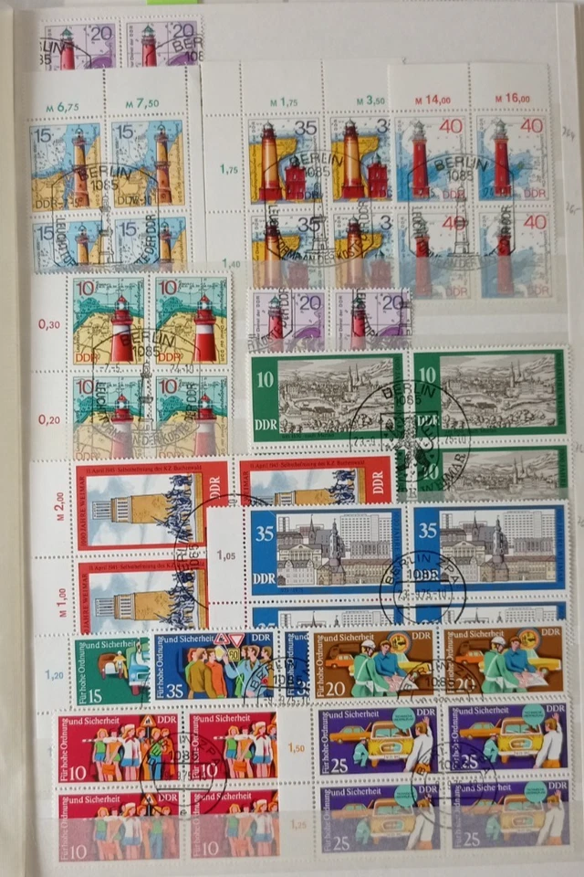 EAST GERMANY DDR 1975 STAMPS/SETS IN USED CTO BLOCKS, SPECIAL CANCELS - Image 1 of 2