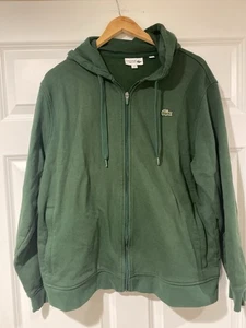 Lacoste Sport Mens Zippered Hoodie Green XXL - Picture 1 of 5