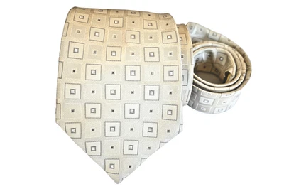 Gravata masculina DONALD J TRUMP marfim/geométrica Largura: 3..7/8" Comprimento: 58" - Imagem 1 de 3
