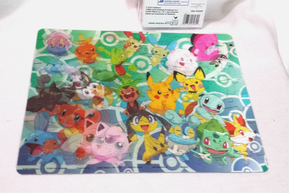 Puzzle Pokemon Lenticular 100 piezas Completo con Caja Abierta 12"x9" Cardenal XY 2015 Foto 1 de 4