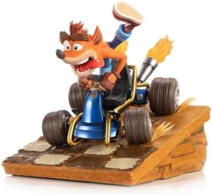 First4Figures - Crash Team Racing Nitro-Fueled Crash In Kart RESIN Statue, Bla - Picture 1 of 3
