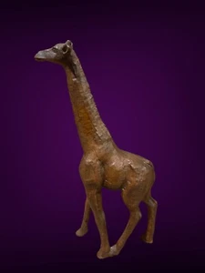 Vintage Hand Carved Wooden 11 inch Giraffe Statue. Nice Detailing. Natural Wood - Picture 1 of 10