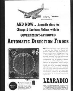 C & S CHICAGO AND SOUTHERN AIR LINES DOUGLAS DC-3 1940 LEARADIO FINDER AD - Bild 1 von 1