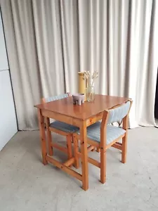 Vtg Late Mid Century Dining Table Desk Bench Rustic Scandi Retro R725 - Picture 1 of 13