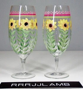 Pfatzgraff Pistoulet Sonnenblumen 2er Set Wasser/Süßer Eistee Stielgläser - Bild 1 von 3