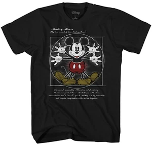 Disney Vitruvian Mickey Mouse Men's Black T-Shirt New - Picture 1 of 1