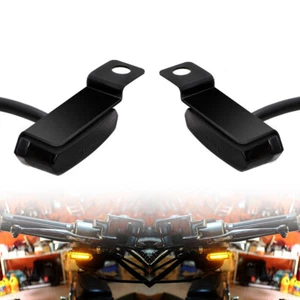 12V Black Mini LED Brake Clutch Lever Mount Flowing Water Turn Signal Light - Picture 1 of 8