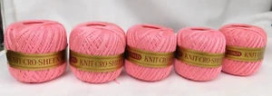 5 J&P Coats Knit Cro Sheen Mercerized Cotton PINK 175 yards ea. LOT - Picture 1 of 10