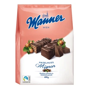 Manner Mignon Waffeln mit Haselnusscreme und Schokoladenhülle 400g - Picture 1 of 1