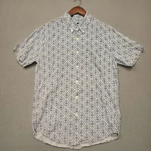 Ambercrombie & Fitch Mens Black & White Button Up Short Sleeve Shirt Size Medium - Picture 1 of 8