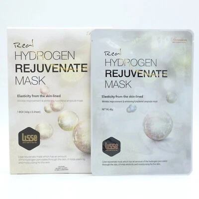 Lisse Real Hydrogen Rejuvenate Mask 40g x 5pcs Anti Wrinkle Whitening K-Beauty - Image 1 of 4