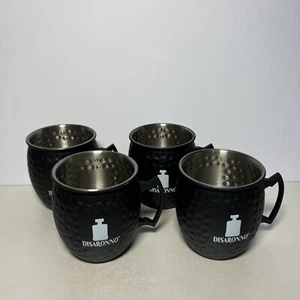 Juego de 4 tazas de mula de metal negro marca Disaronno Amaretto en caja - Imagen 1 de 5