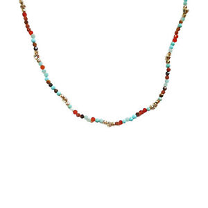 Kendra Scott Britt Beaded Choker Strand Necklace in Red Mix and Gold Plated