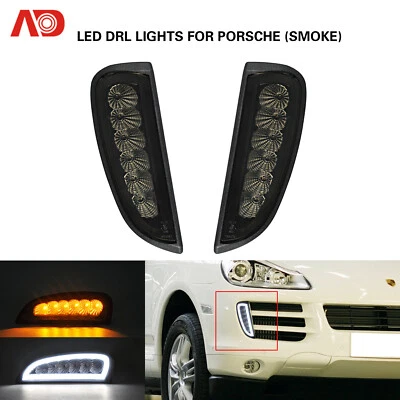 For Porsche Cayenne 2006-2010 Smoked LED Daytime Running Lamp Turn Signal Light - Image 1 of 4