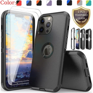 For iPhone 13 Pro Max 12 Pro 11 Case Shockproof Heavy Duty Cover/Tempered Glass - Picture 1 of 22