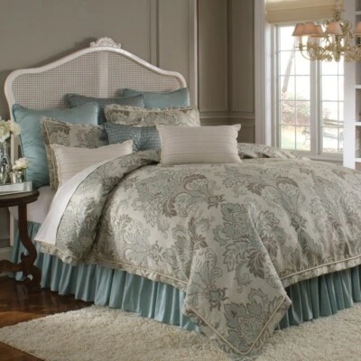 Juego de edredón 4 piezas Veratex "TARLOW" ~ Marfil marrón aguamarina ~ Completo 86 x 90 **NUEVO** Foto 1 de 2