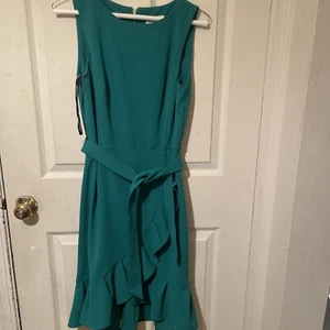 Calvin Klein smaragdgrün ärmellos Mantel gerüschtes Sommerkleid Größe 4 - Bild 1 von 9