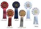 Pack of 10, 12 or 15 Rosettes PERSONALISED All Colours