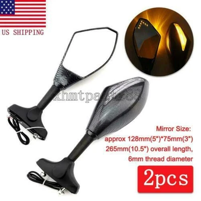 Espelhos de seta de LED para motocicleta Kawasaki Ninja EX 250R 300 500 650R - Imagem 1 de 4