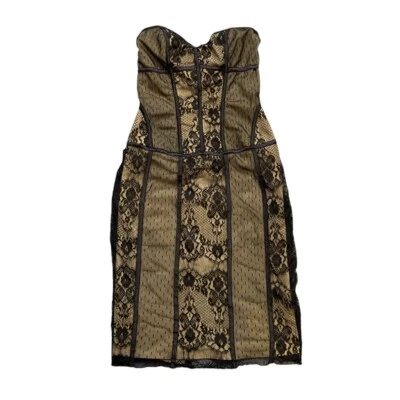 Marciano Dress Womens S Small Black Lace Overlay Corset Zip Back Lined Strapless - Image 1 of 4