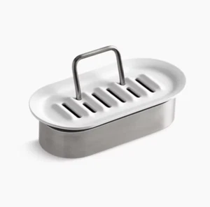 KOHLER Sponge Caddy Stainless Steel White NEW Discontinued Reset Collection HTF - Picture 1 of 6