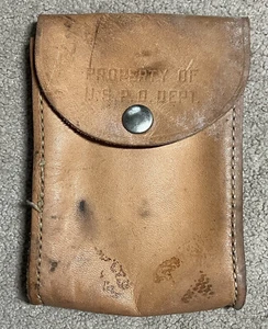 Marsupio porta posta vintage US Post Office Department cintura in pelle USPOD - Foto 1 di 8