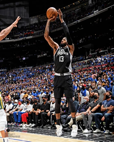 Paul George Clippers UnSigned 2021 Conference Semi-Finals Shooting Photo Cover