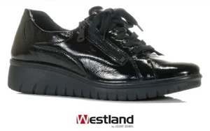 Josef Seibel Westland Shoes Calais 22 Black Lace Up Dress Walking Shoe with zip - Picture 1 of 10