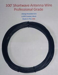 Shortwave Antenna Wire 100' Professional Grade LLDPE Coated Black USA