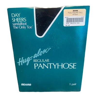 De colección Sears Hug-alon Pantimedias Regulares Día Transparente Figura Completa Alta Negra Foto 1 de 2