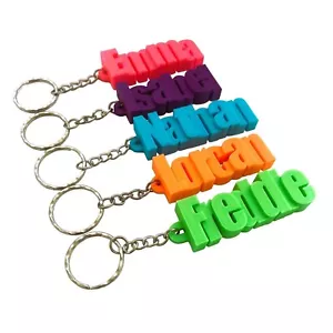 More details for 3d personalised keyring - party bag / gifts / name tags / school bag / travel