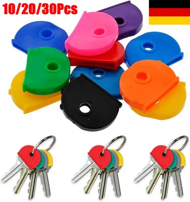 YANQUEENS 10-30 Stück Schlüsselkappen kennringe Gummi Halbrund kenn Halbrund Bunt DE