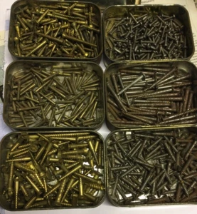 Job Lot Vintage Wood Screws Assorted - Picture 1 of 2