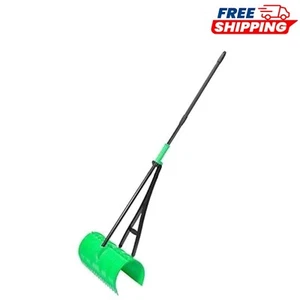 Durable Green Leaf Rake with Telescopic Handle - Perfect for Garden Cleanup - Picture 1 of 10