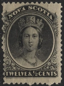 Canadá Nueva Escocia 1860 #13 12&1/2c negro Nueva Escocia Reina Victoria MH - Imagen 1 de 2