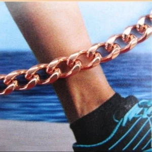 Solid Copper Anklet CA727G - 3/16 of an inch wide - Available in 8 to 12 inches - Picture 1 of 2