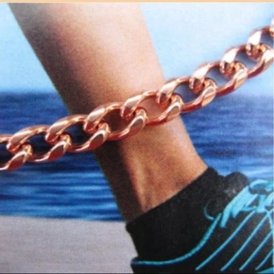 Tornozeleira de cobre sólido CA727G - 3/16 de uma polegada de largura - Disponível em 8 a 12 polegadas - Imagem 1 de 2