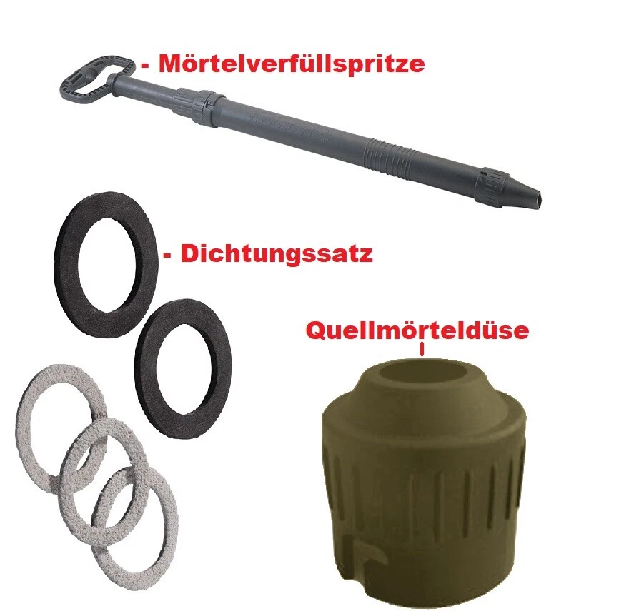 NORDWEST Mörtelverfüllspritze Mörtel Spritze Fugenspritze 500 ml Körnung 0-3 mm / Zubehör